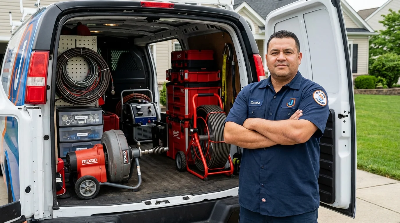 Professional drain cleaning equipment and Johns Plumbing LLC plumber in Urbandale