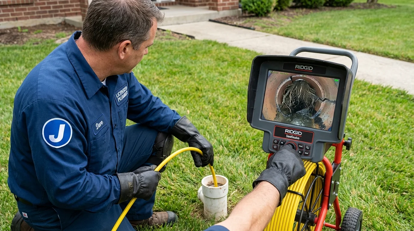 Sewer camera inspection being performed by Johns Plumbing LLC in Urbandale